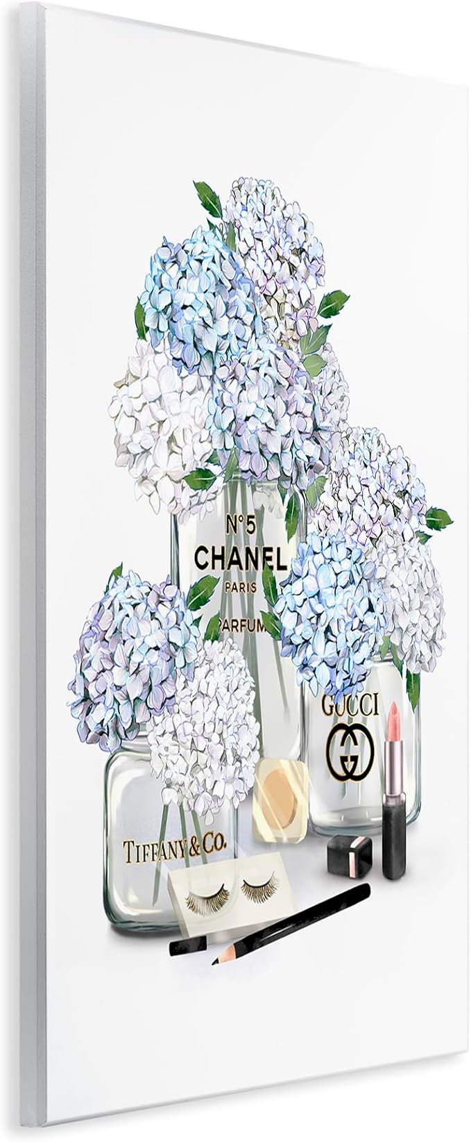 Glam Hydrangea Perfume Bottle, 10 x 15 Inch Mounted Print on Wall Plaque | Stupell Industries · By Ziwei Li · Ready to hang · Made in USA