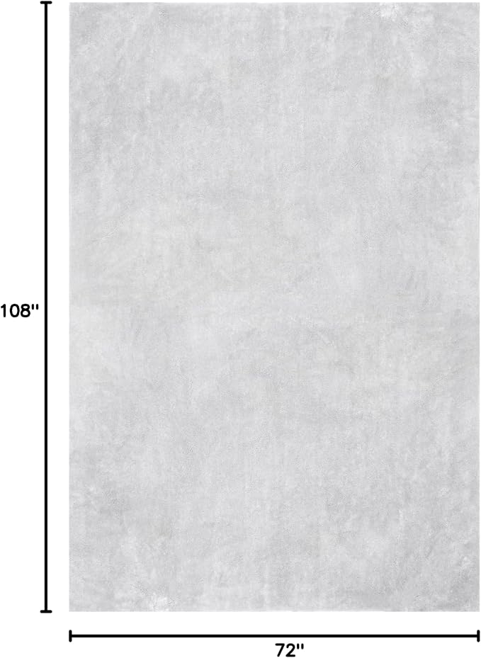 nuLOOM 6' x 9' Cozy Plush SuperiorWash Area Rug, Machine Washable, Non-Slip, Soft Fluffy Shag Carpet for Living Room Bedroom Kids Room Nursery Home Decor, Loni Light Grey