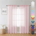 Lecloud Blush Pink Sheer Curtains 72 Inches Long 2 Panels, Lightweight Dual Rod by Lecloud