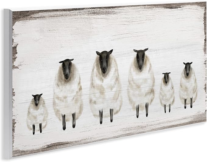 'Rustic Country Sheep Herd'| Wall Plaque Art | Stupell Industries | 17 x 7 Inches, Easy to Hang and Sturdy, Made in USA, by Lil' Rue