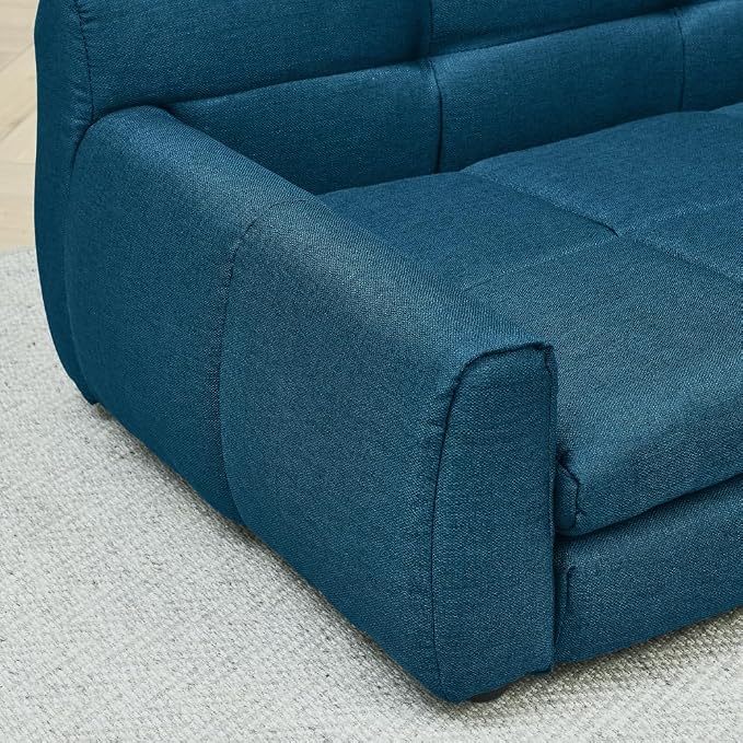 Dog Couch Bed, 51" Sofa for Dogs with Backrest and Armrest, Durable Pet Sofa with Soft Foam Cushion, Elevated Dog Couch Bed with Legs for Medium and Large Dogs, Blue