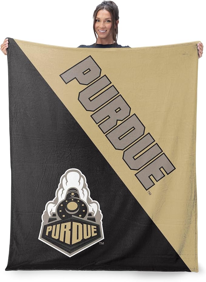 Northwest NCAA Silk Touch Throw Blanket, Ultra Soft Plush Polyester, Lightweight Warm Decorative Fan Gift, 46 x 60 in
