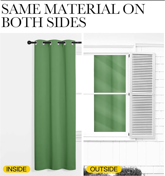 NICETOWN Blackout Curtains for Bedroom, Forest Green, 42 W by 80 L, Set of 2, Thermal Insulated Curtains & Drapes with Grommet Top for Living Room, Privacy Window Treatment Draperies
