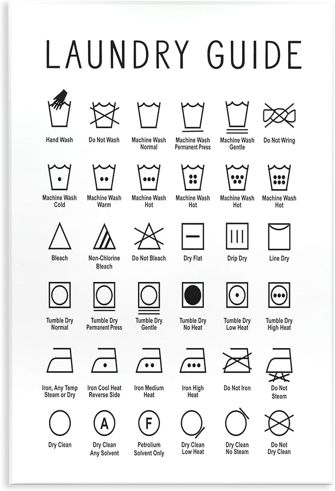 'Minimal Laundry Guide Chart'| Wall Plaque Art | Stupell Industries | 13 x 19 Inches, Easy to Hang and Sturdy, Made in USA, by Lettered and Lined