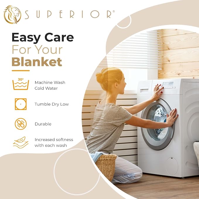 Superior Metro All-Season Cotton Blanket, Woven Blanket for Couch, Bed, Bedding, Farmhouse, Home Essentials, Cute and Cozy Bohemian Blankets, Herringbone Weave, Twin Size, Ivory
