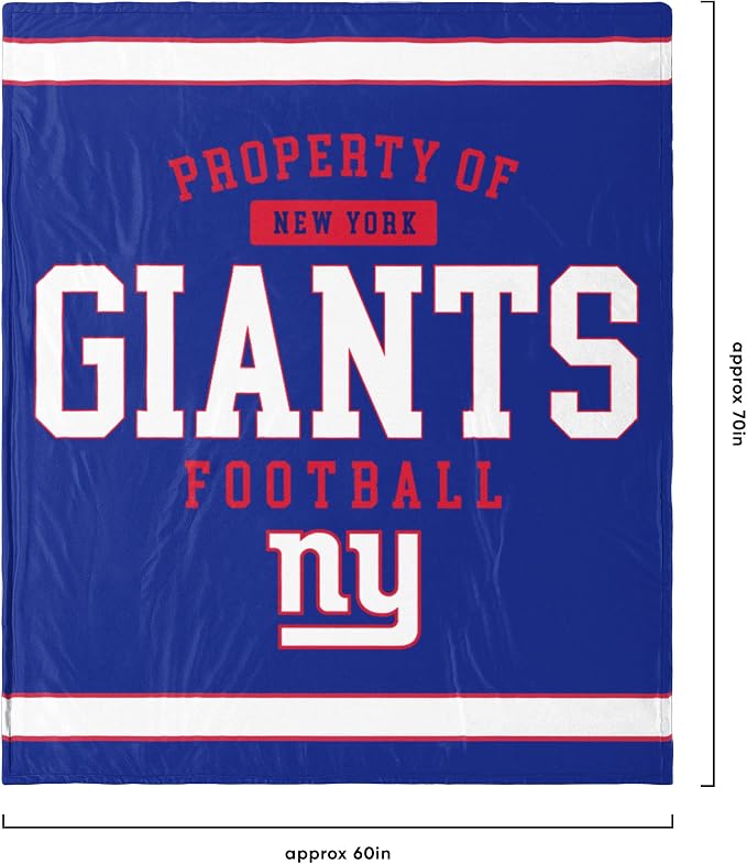 FOCO New York Giants NFL Team Property Of Sherpa Fleece Blanket