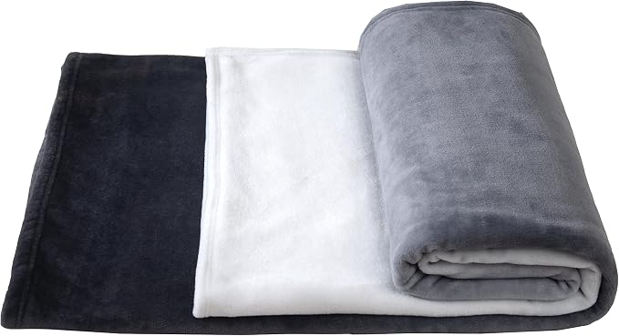 Elegant Comfort Luxury Velvety Feel Blanket, All-Season Lightweight Blanket, Ultra Plush, Soft, Cozy-Fuzzy Flannel Fleece for Couch, Sofa, Bed, Travel, Ombre Design, Twin/Twin XL, Gray