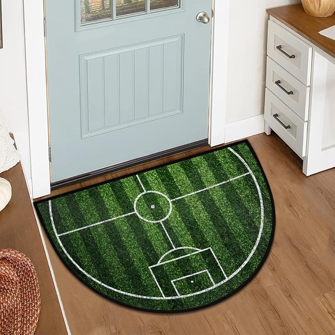 Sport Green Half Round Doormat Semi Circle Rug Half Moon Rug Entryway Mat | Sport Green Washable Non Slip Outdoor Floor Rug Kitchen Mat for Indoor Outdoor Bathroom Fireplace Bath Decor
