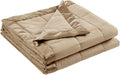 Madison Park Down Alternative King Size Blanket for Bed, Satin Trim, Brown | Lightweight Windom Blanket Premium 3M Scotchgard Moisture Wicking Treatment, OEKO TEX, Soft Bed Cover, All Season