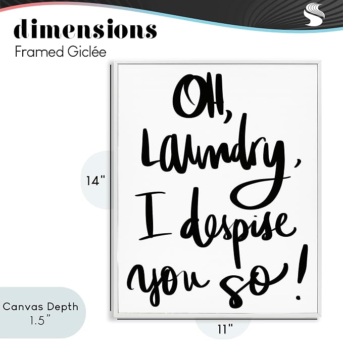 'Laundry I Despise You'| Framed Giclee Art | Stupell Industries | White, 11 x 14 Inches, Easy to Hang and Sturdy, Made in USA, by SD Graphics Studio