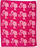 Franco Collectibles Barbie Adult Bedding Soft Cozy Chic Dream Lux Intarsia Knit Throw Blanket, 50 in x 60 in, (Officially Licensed Product)