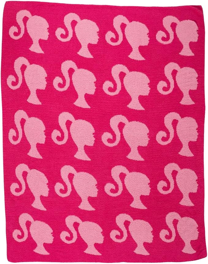 Franco Collectibles Barbie Adult Bedding Soft Cozy Chic Dream Lux Intarsia Knit Throw Blanket, 50 in x 60 in, (Officially Licensed Product)