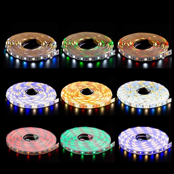 BTF-LIGHTING 5050 RGBW RGB+Cool White(6000K-7000K) 150RGB+150White LED Tape Light 5m 16.4ft 60LED/m Multi-Colored IP67 12mm Width FPCB DC12V for Bedroom Home Decoration(No Adapter or Controller)