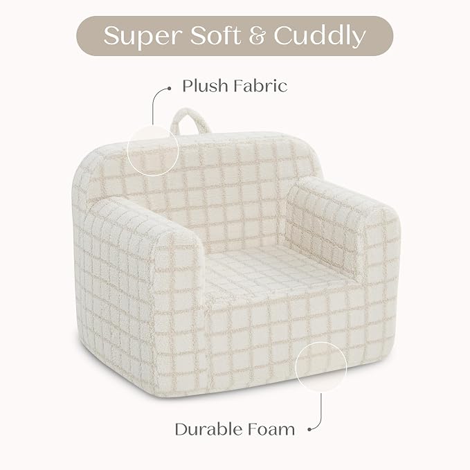 Delta Children Checkered Cozee Chair, Cream