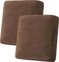 H.VERSAILTEX Velvet Stretch Couch Cushion Cover Plush Cushion Slipcover for Loveseat Cushion Furniture Protector Seat Cushion Sofa Cover (2 Piece Medium Sofa Cushion Covers, Caramel Cafe)
