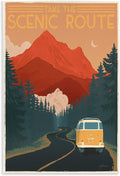 Retro Mountain Travel, 13 x 19 Inch Mounted Print on Wall Plaque | Stupell Industries · By Janelle Penner · Ready to hang · Great for cabin or lodge decor · Made in USA