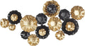 CosmoLiving by Cosmopolitan Metal Plate Home Wall Decor Wall Sculpture with Textured Pattern, Wall Art 63" x 4" x 35", Gold