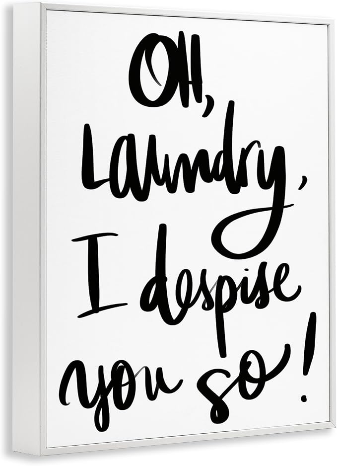 Stupell Industries 'Laundry I Despise You', Framed Giclee Art, White, 24 x 30 Inches, Easy to Hang and Sturdy, Made in USA, by SD Graphics Studio | Stupell Industries | White, 24 x 30 Inches, Easy to Hang and Sturdy, Made in USA, by SD Graphics Studio