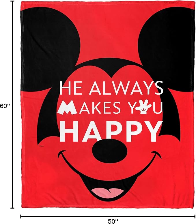 Northwest Disney 100 Silk Touch Throw Blanket, 50" x 60", He Makes You Happy