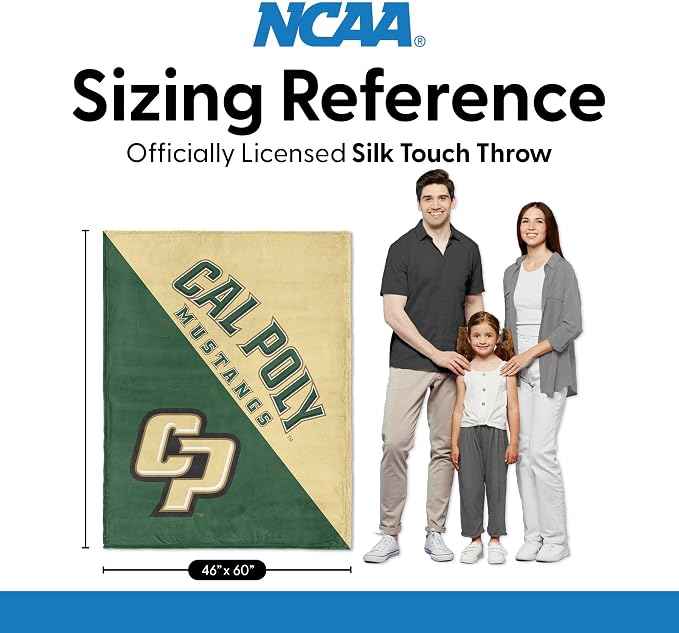 Northwest NCAA Silk Touch Throw Blanket, Ultra Soft Plush Polyester, Lightweight Warm Decorative Fan Gift, 46 x 60 in