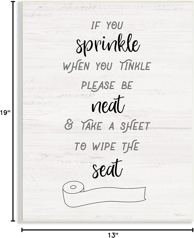 Bathroom Humor Affirmation, 13 x 19 Inch Mounted Print on Wall Plaque | Stupell Industries · By Natalie Carpentieri · Ready to hang · Made in USA