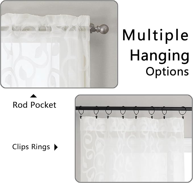 OWENIE Furman Sheer Curtains 63 inch Length - Image 4