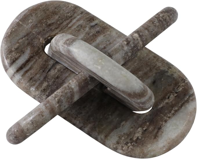 Sagebrook Home 9x9 Rounded Marble Knot, Grey Stone Sculpture