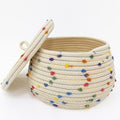 Small basket, Cute Woven Basket with Lid & Decorative Bin for Storage | small woven basket rope basket decorative basket gift basket