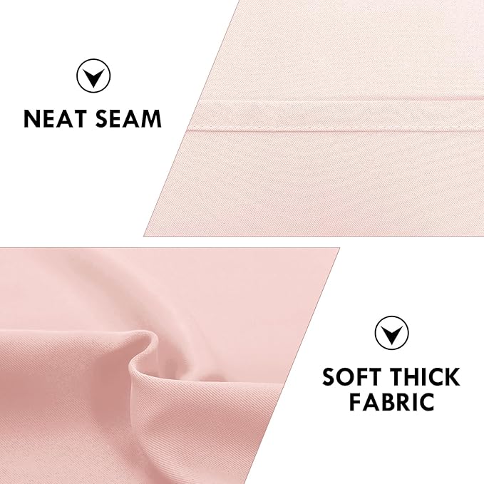 DWCN Blackout Curtains – Thermal Insulated, Energy Saving & Noise Reducing Bedroom and Living Room Curtains, Blush Pink, W 42x L 63 Inch, Set of 2 Rod Pocket Curtain Panels