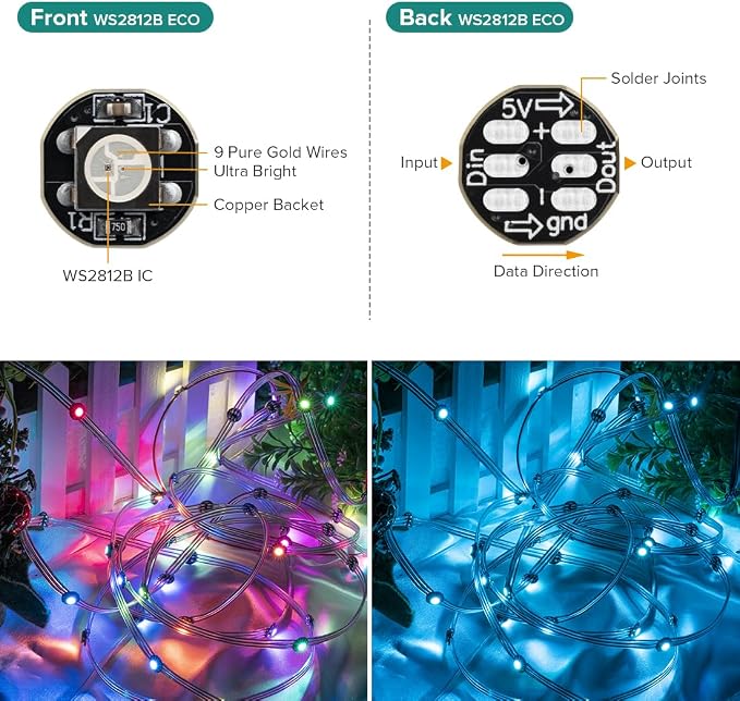 BTF-LIGHTING WS2812B 200PCS 5050SMD Individually Addressable Smart RGB LED Pixel for Arduino Single 1-led RGB LED Module Pixels Color Light Black PCB Only DC5V Christmas(No Adapter or Controller)