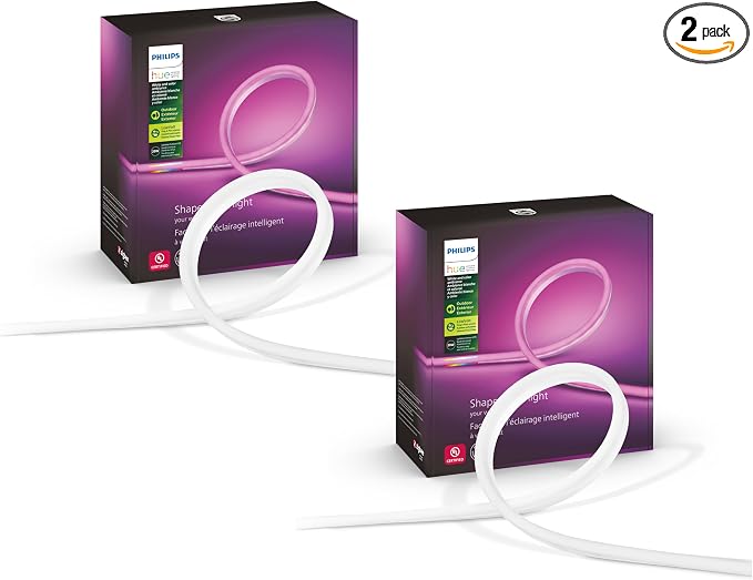 Philips Hue Outdoor 7-Foot Smart LED Light Strip - White and Color Ambiance - 2 Pack - Requires Hue Bridge - Weatherproof - Control with Hue App - Works with Alexa, Google Assistant and Apple HomeKit