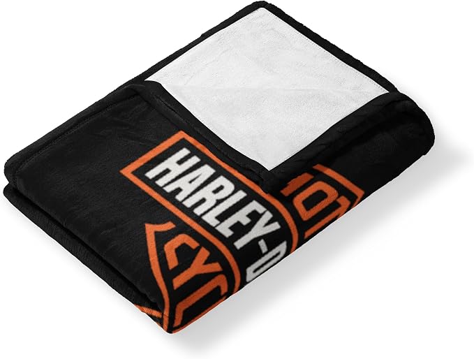 Harley-Davidson Electric Shield Silk Touch Throw Blanket, 46 x 60 in | 100% Polyester, Velvety Feel, Lightweight Warmth, Couch Bed Chair Lounging, Giftable Indoor Comfort