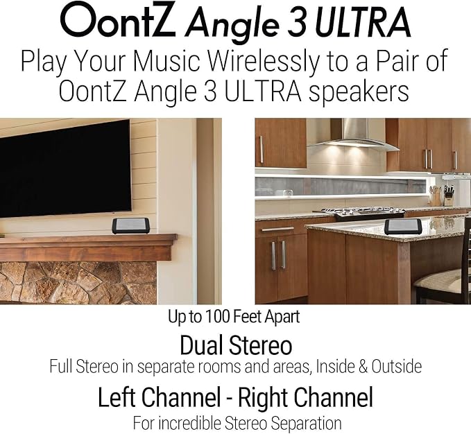 Cambridge Soundworks OontZ Angle 3 Ultra, 5.0 Bluetooth Speaker, White,14 Watts, Hi-Quality Sound & Bass, 100 Ft Wireless Range, IPX7 Waterproof Plus Official OontZ Bluetooth Speaker Carry Case