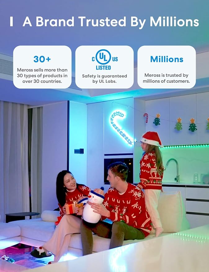 meross Smart LED Light Bulb, Smart WiFi LED Bulbs Compatible with Apple HomeKit, Siri, Alexa, Google Home & SmartThings, Dimmable E26 Multicolor 2700K-6500K RGBWW, 810 Lumens 60W Equivalent, 2 Pack | 2 Pack Smart WiFi LED Bulbs, 810 Lumens 60W Equivale...