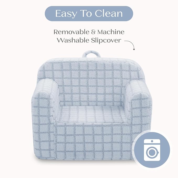 Delta Children Checkered Cozee Chair, Blue