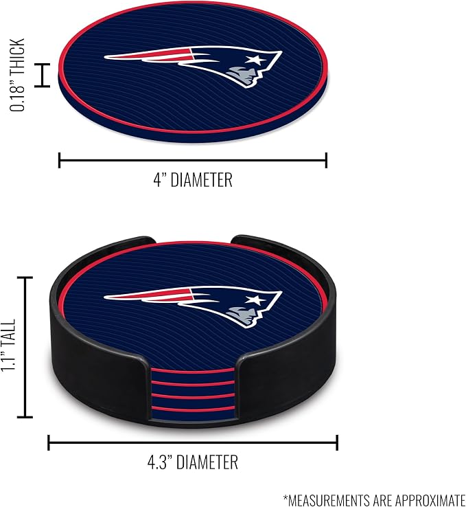 Rico Industries NFL Football Classic Favorites: PVC Coaster Set (4-Pack)