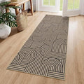 COZYLOOM Easy Jute Rugs for Entryway 2x6 Kitchen Runner Rug Non Slip, Modern Striped Washable Rug Stain Resistant Farmhouse Carpet Non Shedding Foldable Abstract Mats for Bedroom, Patio, Natural Color