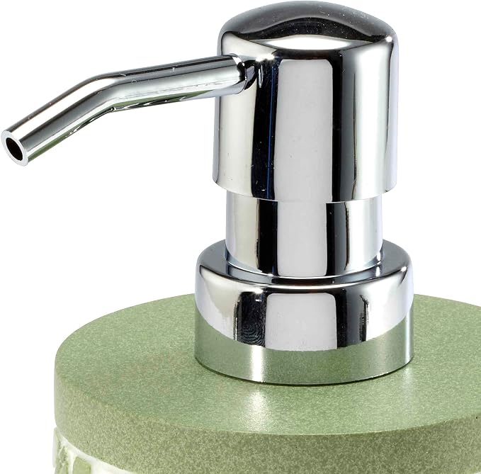 Avanti Linens - Bath Set, 3pc Countertop Accessories, Resin Lotion Pump, Covered Jar & Vanity Tray (Stratford Collection, Green)