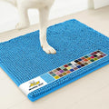 Muddy Mat® | Super Water Absorbent Door Mat Indoor, Microfiber Quick Dry Chenille Entryway Rug, Slip Resistant Front Door Mat, Indoor Mats for Entryway, Machine Washable Pet Rug, Sky Blue 20" x 48"