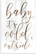 'Baby Its Cold Outside Cursive'| Wall Plaque Art | Stupell Industries | 10 x 15 Inches, Easy to Hang and Sturdy, Made in USA, by Lil' Rue
