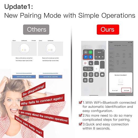 MOES 2.4GHz WiFi Wall Touch Smart Switch Neutral Wire Required, 3 Way Multi-Control, Glass Panel Light Switch Work with Smart Life/Tuya App, RF433 Remote Control, Alexa and Google Home Black 2 Gang