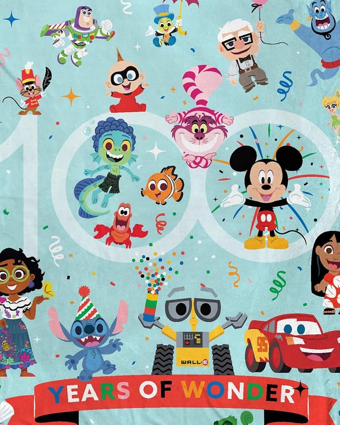 Northwest Disney 100 Silk Touch Throw Blanket, 50" x 60", Years of Wonder