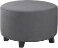 H.VERSAILTEX Ottoman Cover Stretch Ottoman Slipcover Round Ottoman Storage Cover Folding Stool Covers Furniture Protector Cover for Footrest Ottoman Fit Dia 30" - 41", Gray