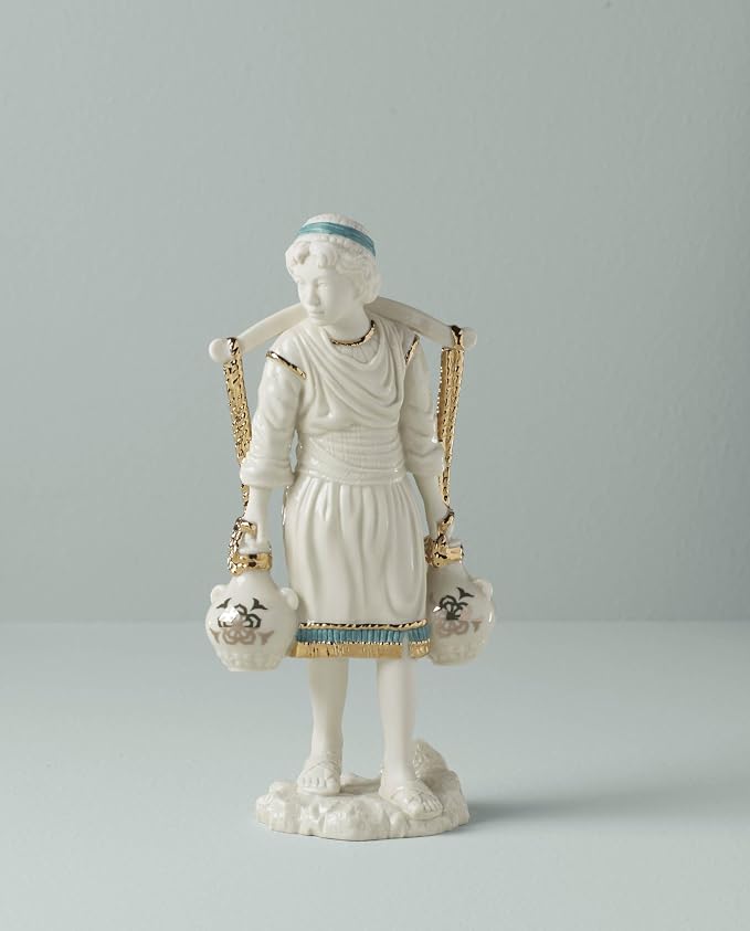 Lenox First Blessing Nativity Water Boy Christmas Figurine | ivory porcelain with 24k gold accents | 7.5 inch height | religious nativity scene collectible gift, holiday decor