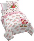 Strawberry Shortcake Full Size Comforter Set 7 Piece Kids Bedding, Pink | Bed in a Bag, Comforter Sheets Shams Pillowcases, Official Brand, Soft Microfiber, Machine Washable, Girls Gift