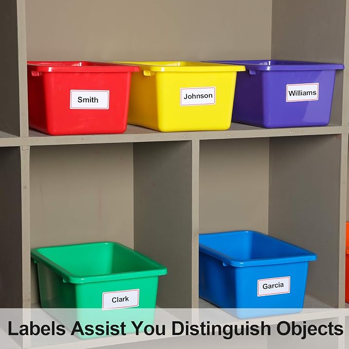 Zonon 12 Pcs Plastic Cubby Storage Bin Back to School Classroom Cubby Organization Storage Container with 1 Pack Self Adhesive Label for Office School Library(Colorful,15.51 x 11.57 x 4.92)