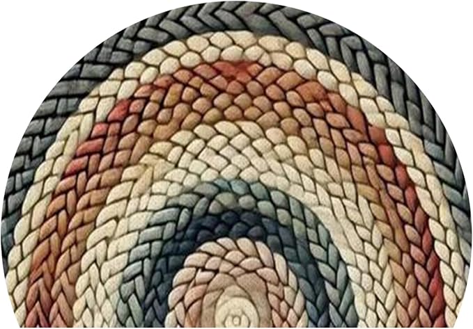 Fchen art Non-Slip Half Round Door Mat 32"x47",Boho Semicircle Rug, Absorbent Microfiber Tufted Bath Mat, Colorful Bohemian Floor Mat for Indoor Bathroom Kitchen Living Room Entrance