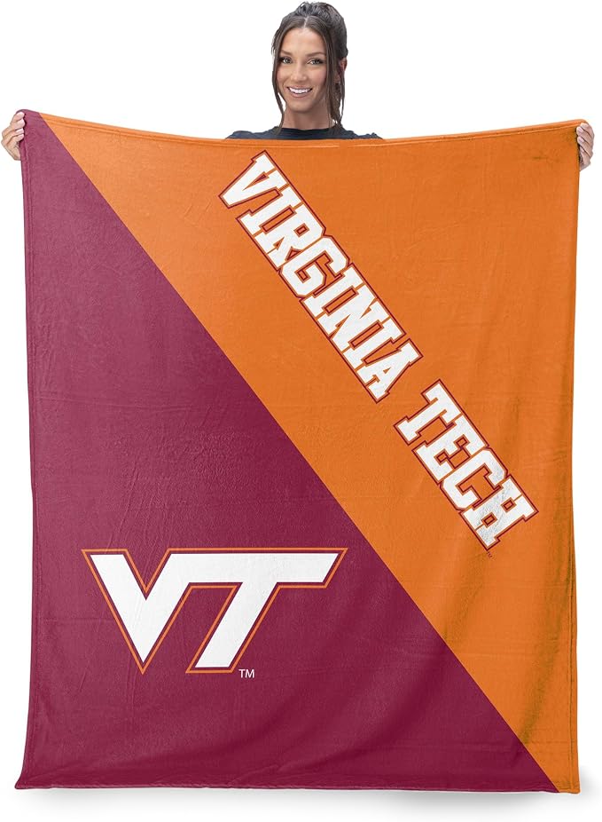 Northwest NCAA Silk Touch Throw Blanket, Ultra Soft Plush Polyester, Lightweight Warm Decorative Fan Gift, 46 x 60 in