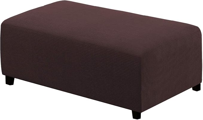H.VERSAILTEX Ottoman and Sofa Seat Cushion Combined Cover Slipcover Rectangle Sofa Slipcover Fit Length 56'-75' Suitable for L Shaped Seat Cushion Cover or Chaise Part Cover Stretch Thick - Chocolate