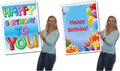 VictoryStore Jumbo Birthday Party Greeting Card Bundle, 2 Jumbo Birthday Cards, 2x3 Feet Each Balloon Letters Birthday Card Presents and Balloons Birthday Card, Big Envelopes Included